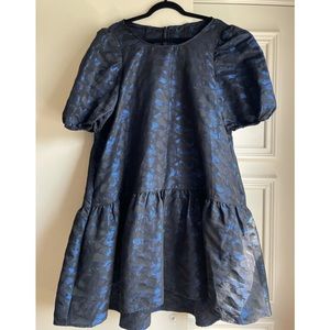 Restructured blue and black dress